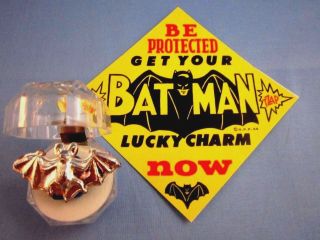 Vintage 1966.  " Rare Silver Batman Bat Ring " - L@@k - Batman Lucky Charm & Sign