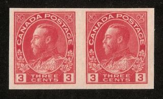 Canada Scott 138 Hvf Imperf Pair Kgv Admiral Issue 3 Cents Carmine