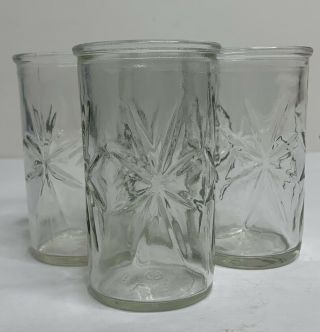 4 Vintage 50th Anniversary Star Burst Anchor Hocking Jelly Jar Juice Glasses