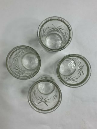 4 Vintage 50th Anniversary Star Burst Anchor Hocking Jelly Jar Juice Glasses 3