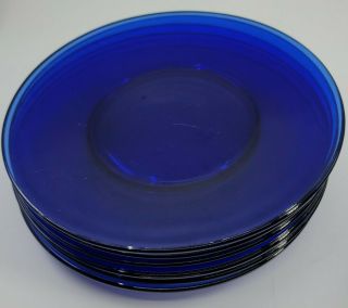Vintage Cobalt Blue Salad Plates - Set Of 8 - 8 Inches
