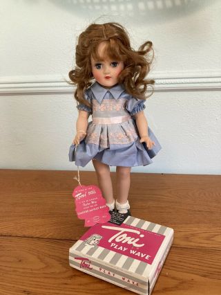 1950 Ideal Doll P - 90 Toni Doll,  Play Wave Box,  Dress/shoes