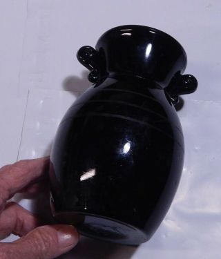 Antique Glass Vase Art Deco L.  E.  Smith Black Amethyst Depression 6 1/4 " C1920