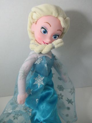 Disney Just Play Frozen Elsa Plush Soft Doll Vinyl Or Plastic Face