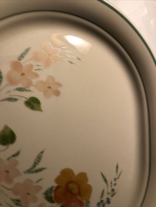 Glenora Platter Oval Serving Cornerstone Corning USA Beige Floral 12 1/4” X 10” 3