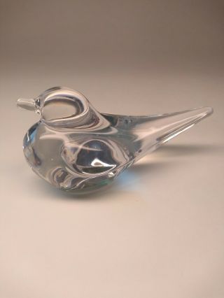 Vintage Daum France Crystal Art Glass Bird Figurine Paperweight,  Signed