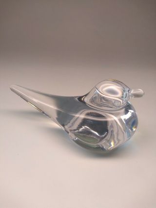Vintage DAUM FRANCE Crystal Art Glass Bird Figurine Paperweight,  Signed 3
