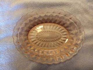 Vintage Pink Depression Glass Oval Veg Bowl Windsor Diamond Jeannette Glass