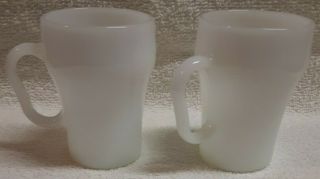 2 White Fire King " Coca - Cola " Style Coffee Mugs Vintage Oven Proof