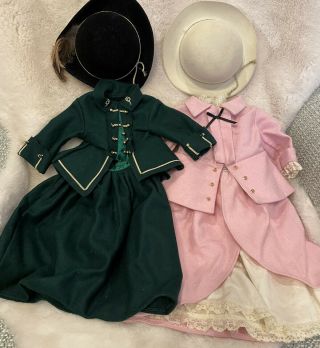 American Girl Doll Elizabeth & Felicity Riding Outfits With Hats Retired