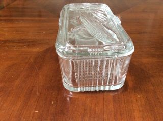 Federal Ribbed Glass Rectangular Refrigerator Dish With Vegetable Lid