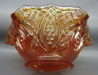 Imperial Diamond Ring Marigold Carnival Glass Ruffled 5¼ " Berry Bowl 7261