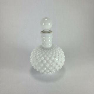 Vintage Fenton Hobnail Milk Glass Perfume Bottle