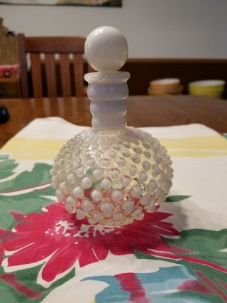 Vintage Fenton Hobnail Opalescent Perfume Bottle With Stopper 6 1/4 " Tall