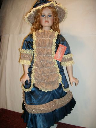 Antique Blue 42 " Porcelain Doll By William Tung