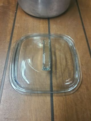 7 - 1/2 " Clear Glass Pyrex Replacement Square Casserole Lid 648 - C Corning Ware