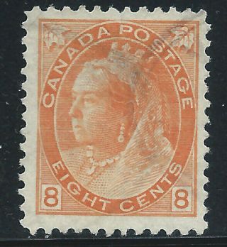 Canada 82 (1) 1898 8 Cent Orange Victoria Numeral In Corner Cv$40.  00