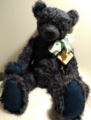 Mohair Bear True Blue By Lorna - Dee Johnson Bulgy Bear Buddies 4 Albert