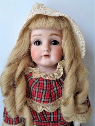 1800s Antique Jd Kestner German Bisque Doll Dep 8 Kid Leather Body 22 "