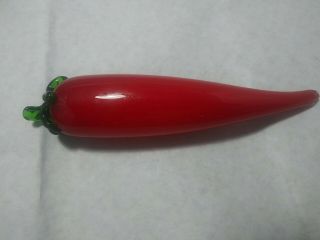 Vintage Murano Red Chili Pepper Italian Art Glass Vegetable Hand Blown