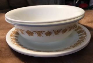 Corelle Golden Butterfly,  2 Soup Or Salad Bowls Excellence