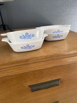 Retired Set Of 4 Corning Ware Petite Pans,  No Lids Cornflower Blue P - 41 Vintage