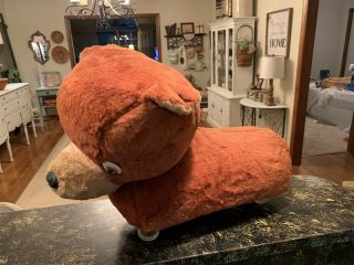 Large Vintage 1940s Brown Teddy Bear " Ride On Toys " W/ Wheels Steiff?? Other?