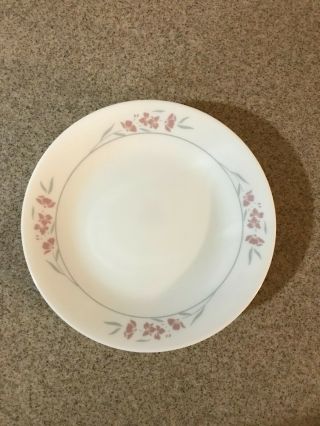 8 Corelle Silk Blossoms 6 3/4 Inch Bread Plates Pink And Gray Floral Design