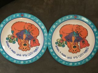 Jim Hensons Bear In The Big Blue House Melamine Ware Plates (set Of 2 Identical)
