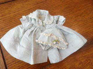 Vintage Madame Alexander Little Genius Dress And Bonnet Blue Fits Small 8 " Doll