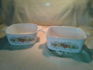 Set Of 2 Vintage Corning Ware Spice Of Life 1 1/2 Qt & 7 " X 5.  5 " Casserole.