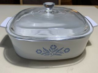 Vintage Corning Ware Blue Cornflower Casserole Dish With Lid - 2 Quart