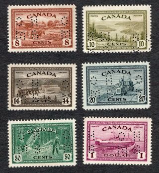 Canada Scott 268 - 273 Mnh Peace Issue (ohms Initials Perforations) From 1946