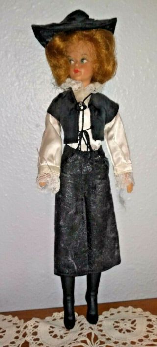 Vintage Tressy Growing Hair Doll In Black Leather Mego (cher?) Outfit