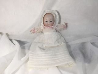 Small Herm Steiner Germany Antique Character Baby Doll Bisque Head Sleepy Eyes