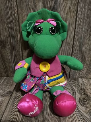 Baby Bop Talk N Dress Teach Me 18 " Plush Doll Vtg 1993 Barney Dinosaur Playskool