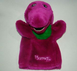 Vintage Barney Purple Dinosaur 9 " Hand Puppet Plush Lovey The Lyons Group
