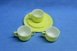Vintage 1950s Hazel Atlas Childs Tea Set Little Hostess Plates Cup Creamer