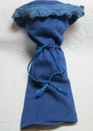 Vintage Barbie Pak Blue Knit Dress (1963) Dress & Cord Belt