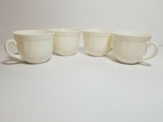 Vintage Arcopal France Milk Glass Mugs Coffee Cups Set Of 4