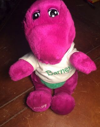Vtg Barney Plush Purple Dinosaur W/ T - Shirt 1992 Stuffed Animal
