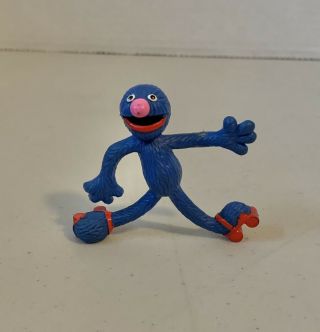 Vintage 1982 Muppets,  Inc Sesame Street Grover Skating Pvc Mini Figure