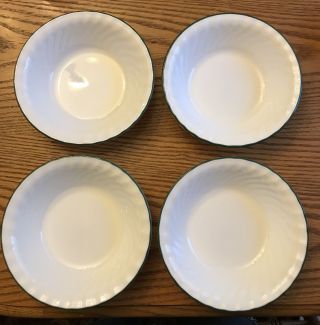 Set Of 4 - Corelle Callaway Green Ivy Soup / Cereal / Salad Swirl Bowls