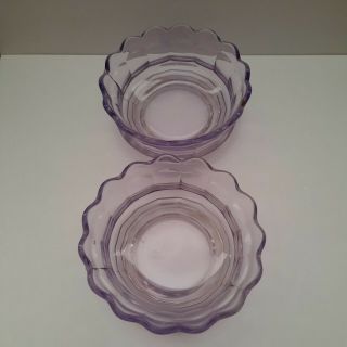 Vintage Purple Tint Glass 4 3/4 " X 2 " Custard Bowls