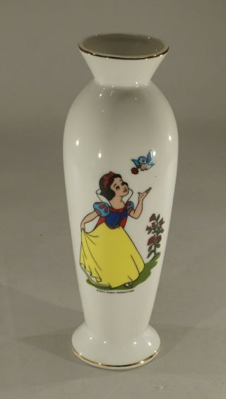Vintage Walt Disney Snow White And Seven Dwarfs Flower Vase 6 1/2 " Tall