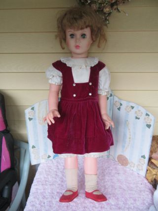 Vintage Uneeda - 35 " Tall Doll - Walker Playpal With Pixie Hair