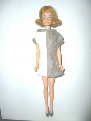 Vintage Barbie Midge Doll With Dress And Hat Marked Midge In Fancy Letters