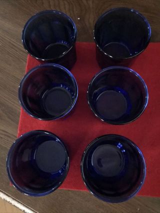 Vintage Six Cobalt Blue Glass Set of Six 2