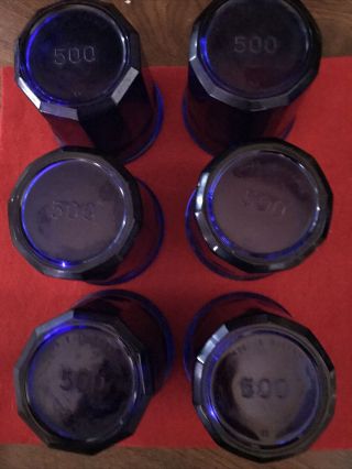 Vintage Six Cobalt Blue Glass Set of Six 3