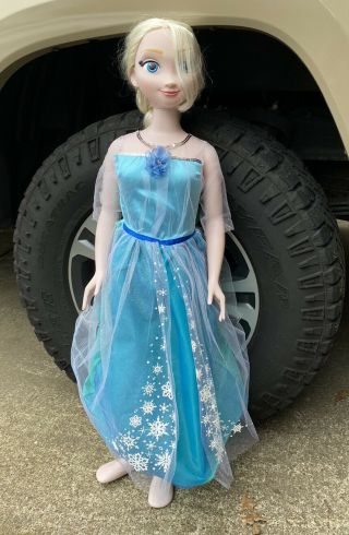 Life My Size Elsa Doll From Frozen Except For Leg Huge 38 In